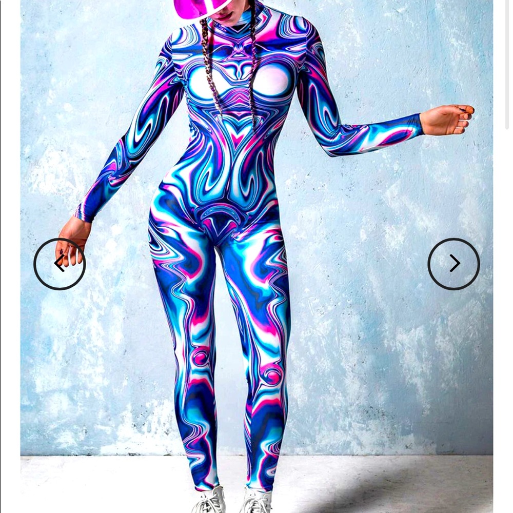 Badinka Frenzy Liquid rave/festival bodysuit costume size M (4-6)